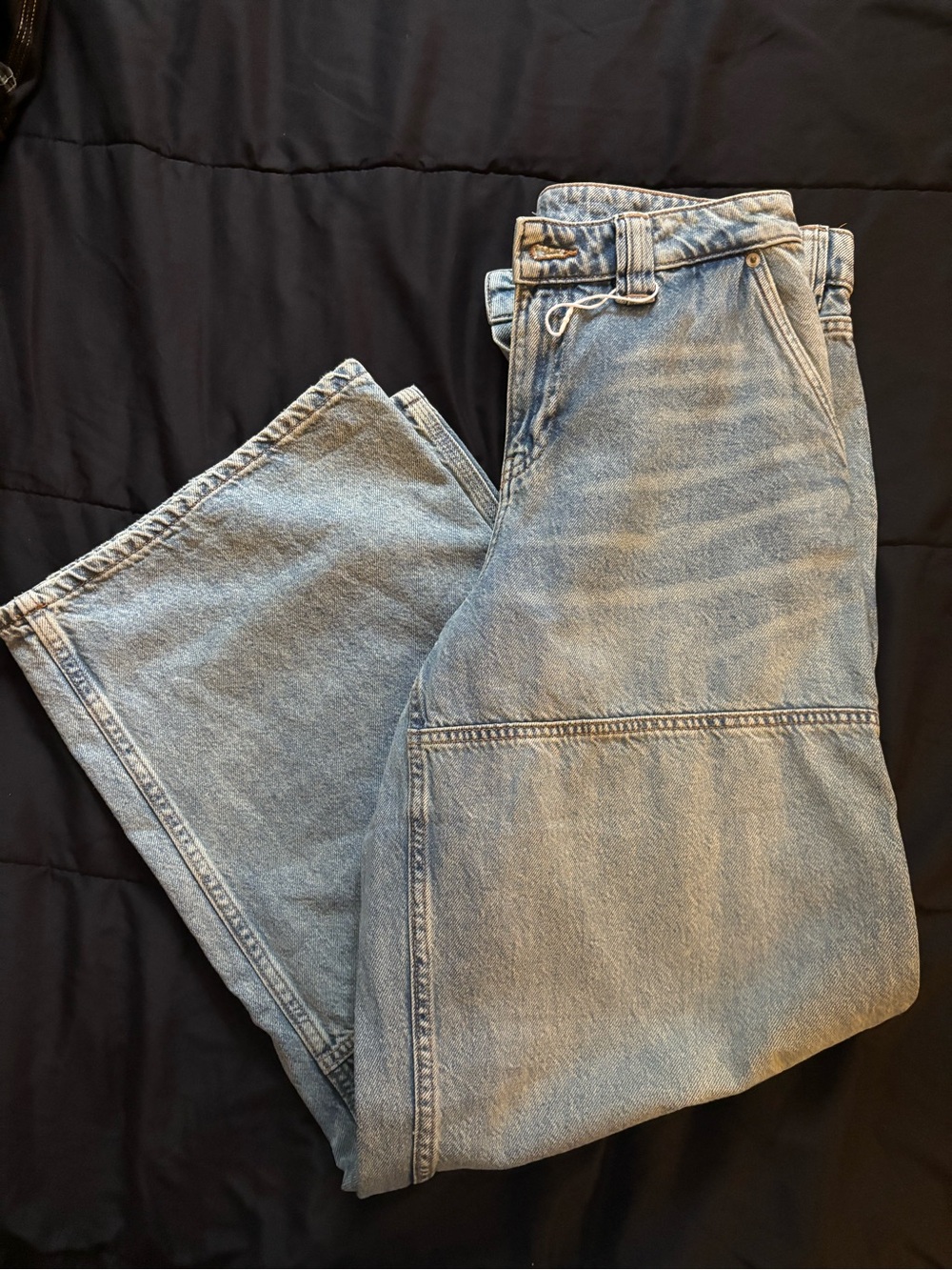 NWOT ardene light wash wide leg carpenter jeans size 5